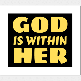 God Is Within Her | Christian Typography Posters and Art